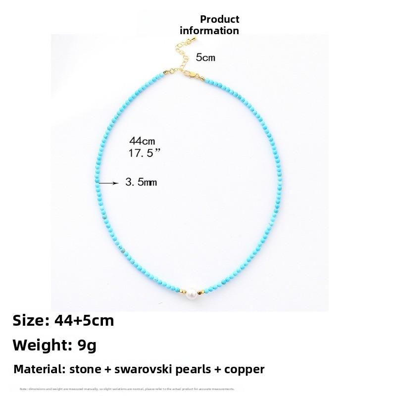 Meier Natural Turquoise Beaded Necklace - Women's Luxury, Unique, and High-end Pearl Choker