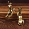 Vintage Brass Egyptian Pharaoh Hound Statue Exquisite Decor Tea Pet Piece For Home Office Desktop Decorative Ornaments