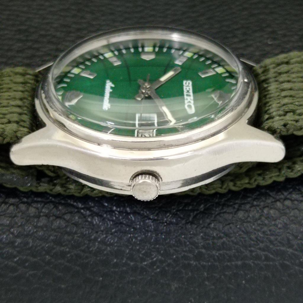 AUTOMATIC VINTAGE SEIKO JAPAN 6309A MENS GREEN COLOR DIAL WATCH A701272-5 R206a-a701272