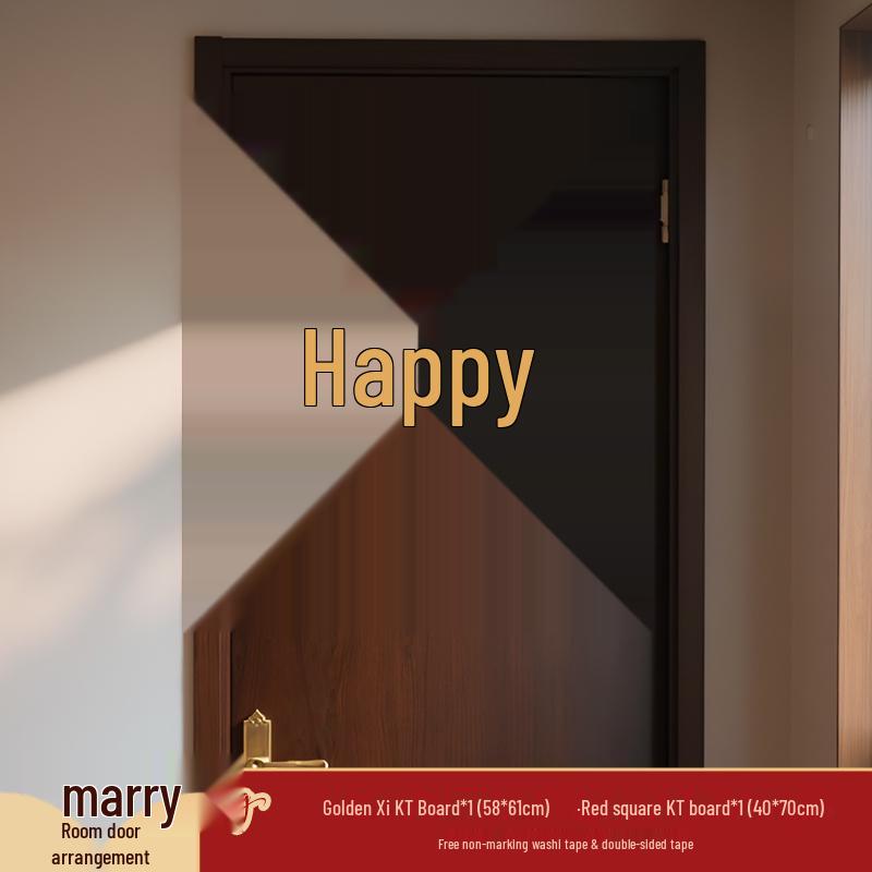 Double Happiness Wedding Room Decoration Set: Complete Wedding Supplies for Bride and Groom s Rooms.