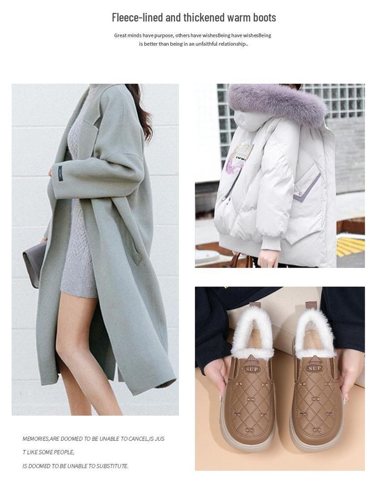 2024 Winter Women's Waterproof Cotton Boots: Thick-Soled, Casual, Warm, Plus Velvet, Comfortable Snow Shoes