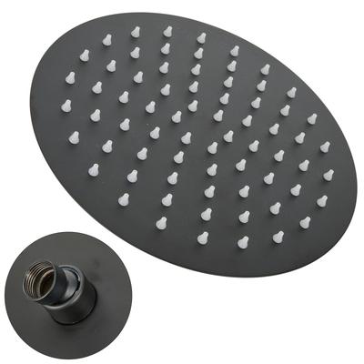 Cap de duș negru de înaltă presiune 8 inch rotund cap de duș cu ploaie de lux