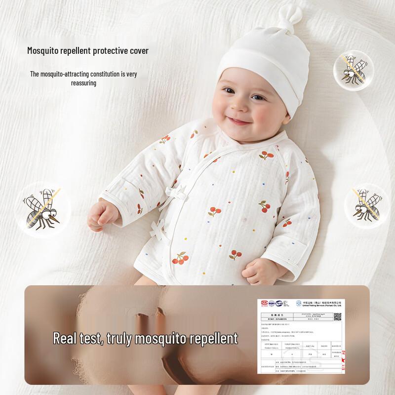 Newborn Baby Pure Cotton Half Bodysuit Top - 2-Piece Summer Set
