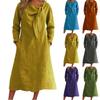 Women's Fashion Temperament Autun And Winter Button Lapel Pocket Long Sleeve Floral Print Dress