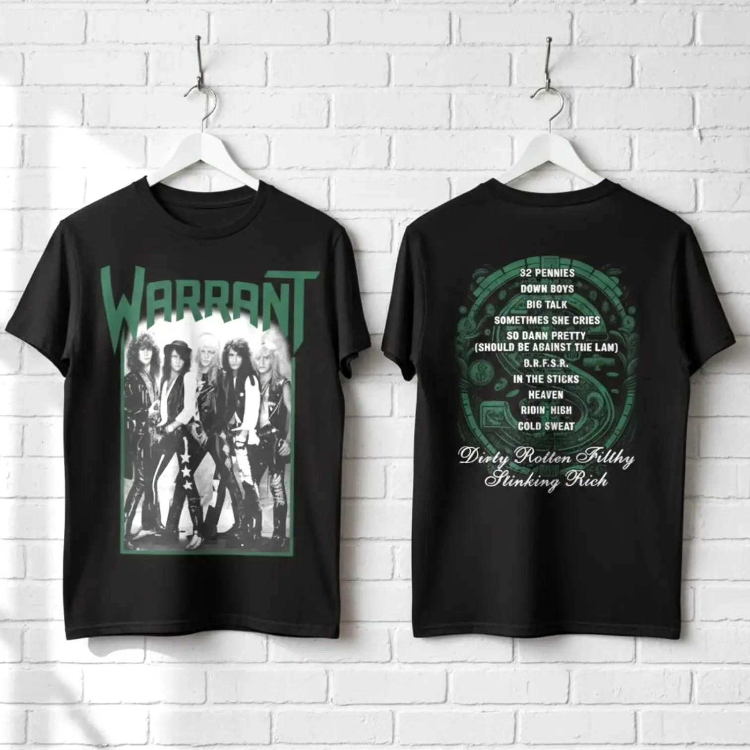 Warrant Dirty Rotten Filthy Stinking Rich Tracklist Men s T Shirt XL