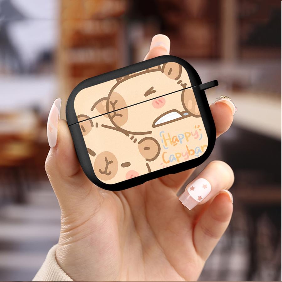 Happy Capybara Case For Airpods 4 Pro3 2 Pro Pro2 1 3 Earphone Cases Cover