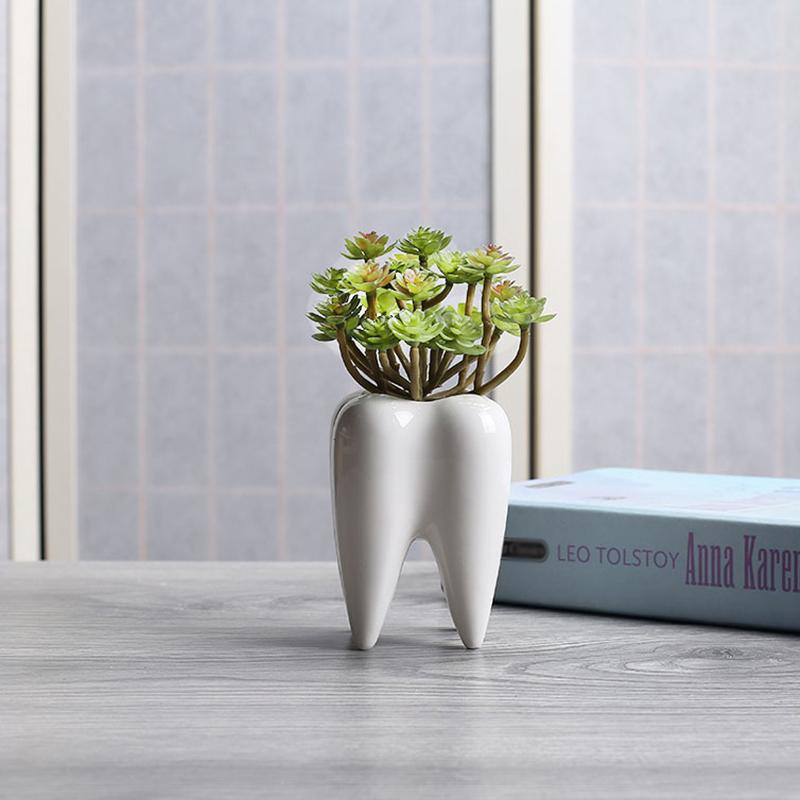 Vasi Denti Decorazioni Moderne Opere d'Arte Ornamenti Creatività Dente Vaso Decorativo Ceramica Fioriera Decorazione Soggiorno