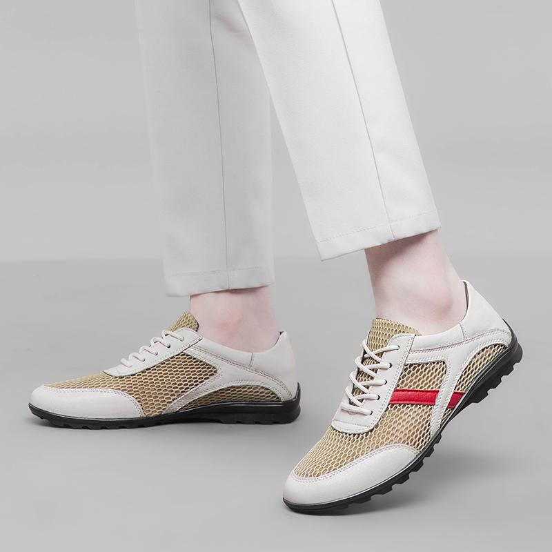 Klassiska Andningsbara Vardagsskor För Män Plattor Skor Mockasiner Man Affärsloafers Skor