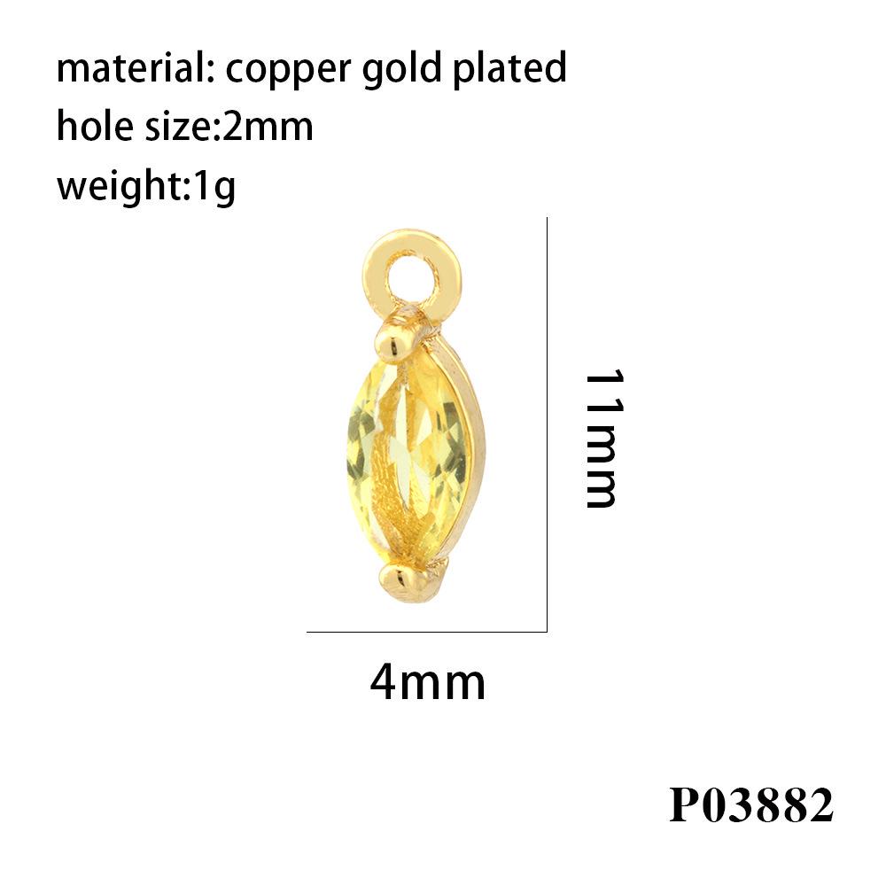 18K Gold-Plated Zircon Marquise Pendant DIY Jewelry Materials