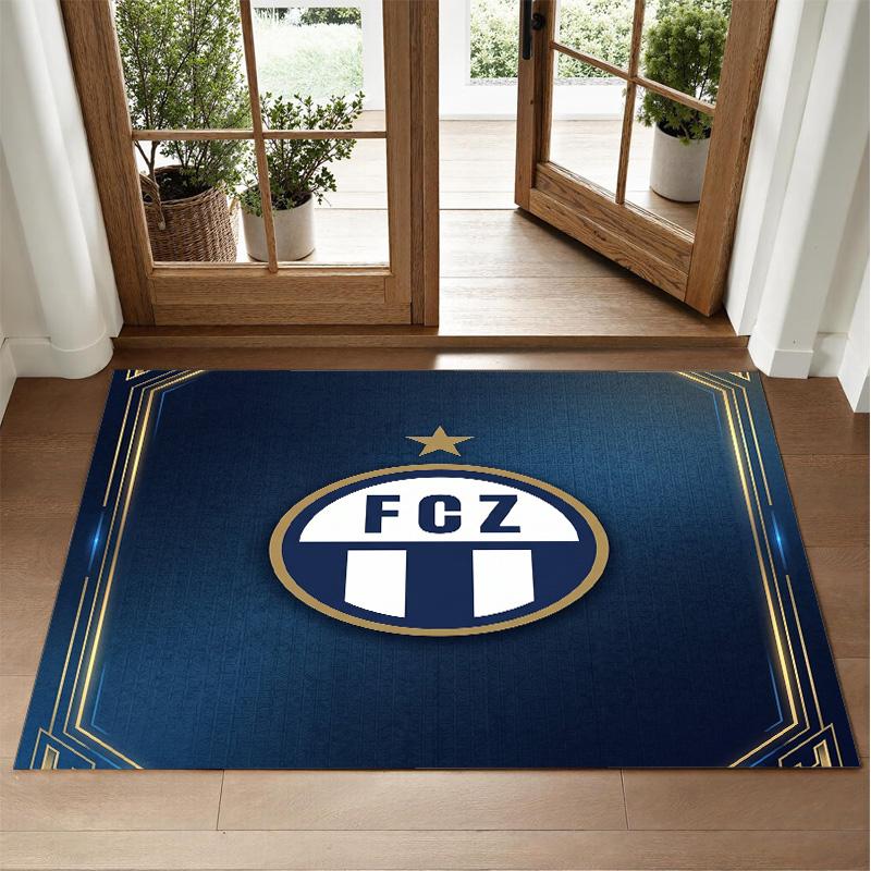FC Zürich Design Crystal Velvet Rug Soft Decorative Mat for Bedroom Entrance