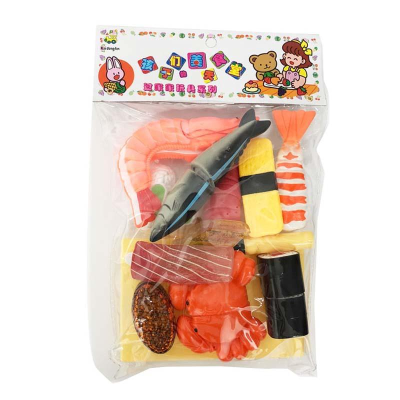 Children Girls Play House Sushi Cutting Music Toys Simulation Sushi Seafood Food Scene Kitchen Cutting Toys Kids Birthday Gifts