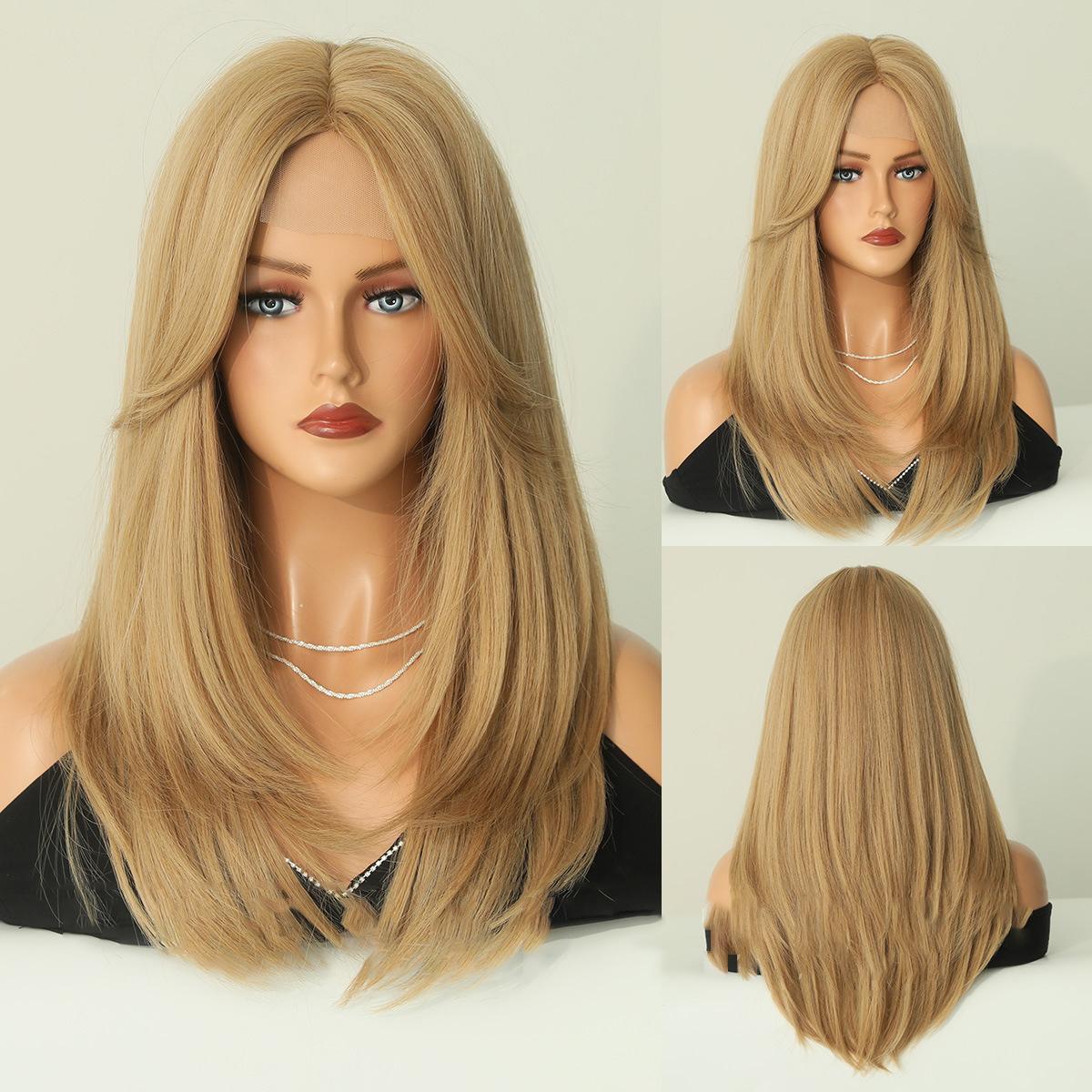 

Женские волосы 62 см, искусственные волосы, ручная работа, парик, кружевной парик, розовая сетка для волос, головные уборы, полный головной убор, кружевной парик 62cm 24inch золотой