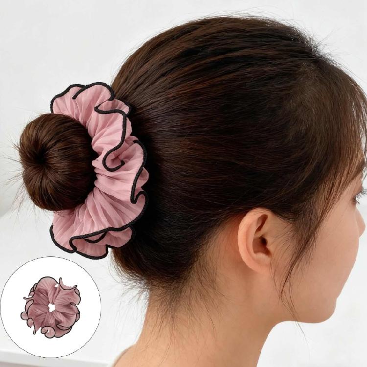Lacy Hair Tie Elastic Scrunchies Ruched French Hair Rings for Elegant Updos Suitable for Long Hair