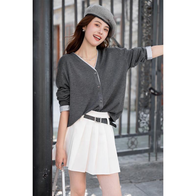 

Mocana V-Neck Color-Block Striped Knit Cardigan One Size