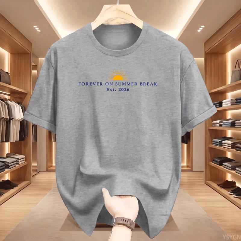 Teacher Retireunisext Tee Shirt Forever On Summer Break 2026 T Shirt Teacher Retiring Tees Unisex Cotton Short Sleeve Tees Tops