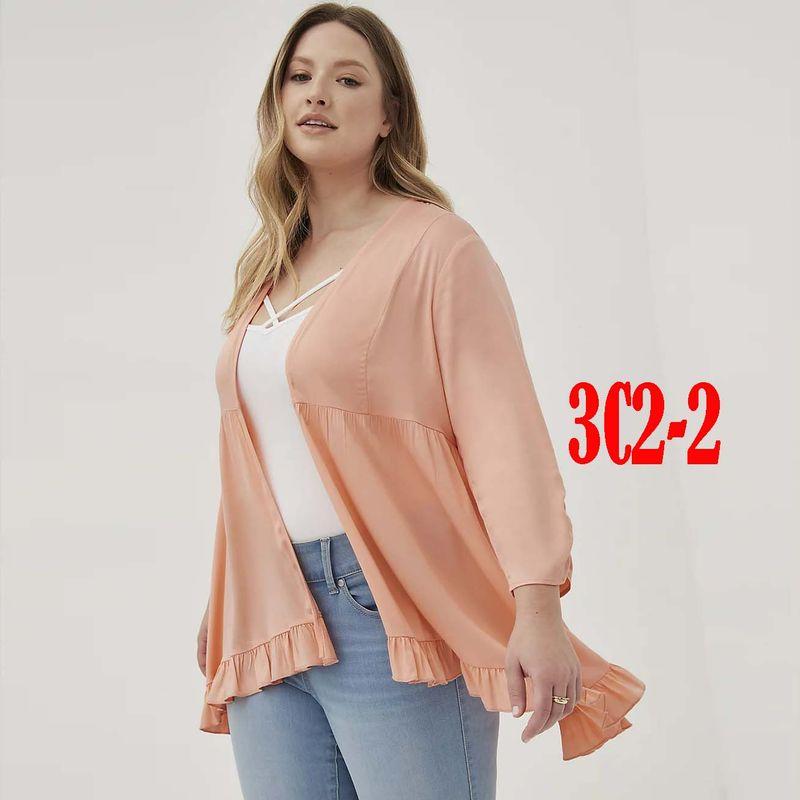 

Girl Plus Size Loose Outer Wear Cardigan Sun Protection Clothing Foreign Trade Women s Clothing Cotton Silk Mid Length Long Length Cape Thin Coat Tide Pink 2
