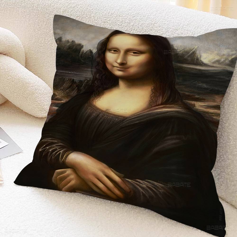 Mona Lisa Funny Wall Art Pictures Pillow Gifts Home Office Furnishings Bedroom Sofa Car Cushion Cover case 45x45cm