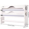 Kitchen Plastic Wrap Cutter Box with Kitchen Paper Holder 3-in-1 Shelf Foil Parchment Bamboo Storage Box
