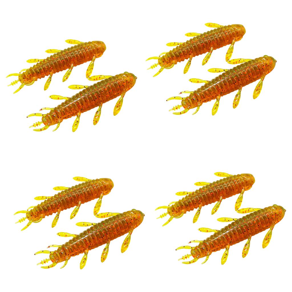 8Pcs Wacky Worms Fish Lures Bass Fishing Wacky Rigs Soft Plastic Lures Wacky Rigs Soft Worms Wacky Rigs Worms Baits Set