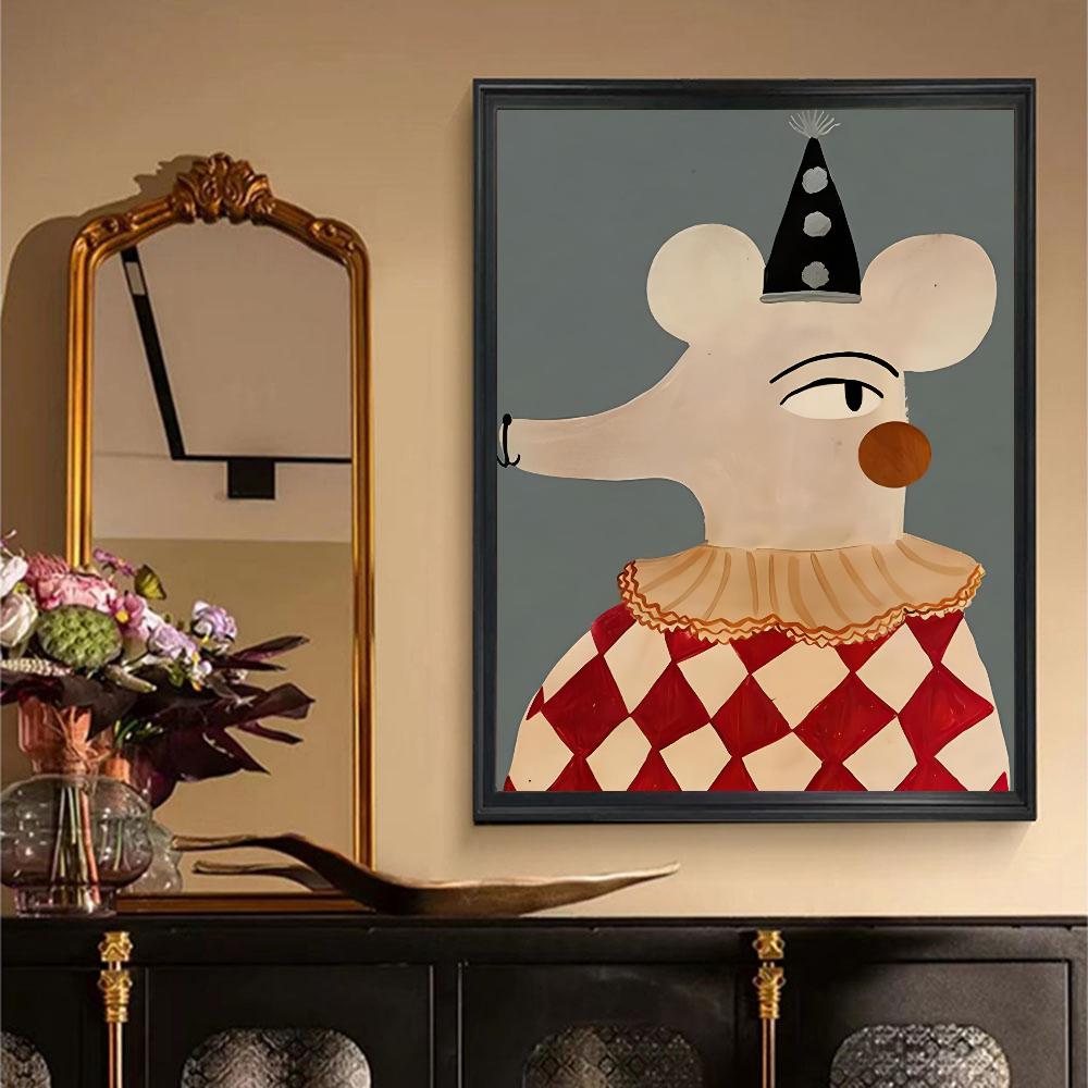 1pc Abstract Leopard Rabbit Bear Tiger Mouse Rainbow Funny Poster HD Posters Home Room Bar Cafe Decor Art Wall Painting Picture