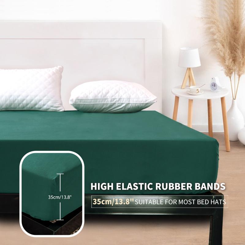 

Водонепроницаемый защитный чехол для матраса Queen Size 14 дюймов, глубокий карман, полиэстер, однотонная простыня на резинке (Черный, Королева) ustwin 99x190cm