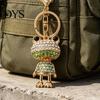 Wear-resistant Keyring Keychain Pendant Sparkling Rhinestones Frog Design Key Chain Durable with Lobster Clasp Anti-Oxidation Lightweight Backpack