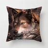 Animal Wolf King Print Pattern Sofa Cushion Cover Pillowcase Home Party Car Bedding