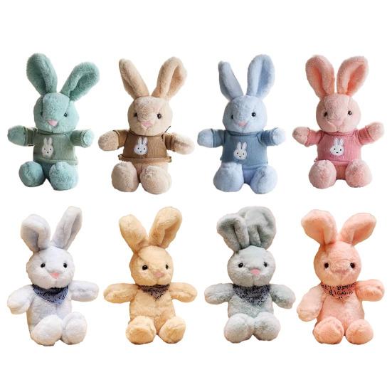 Rabbit Doll Plush Soft Stuffed Animal with Detachable Knitted Sweater Cute Lop-Ear Healing Toy for Kids Adults Bedroom Decor Gifts