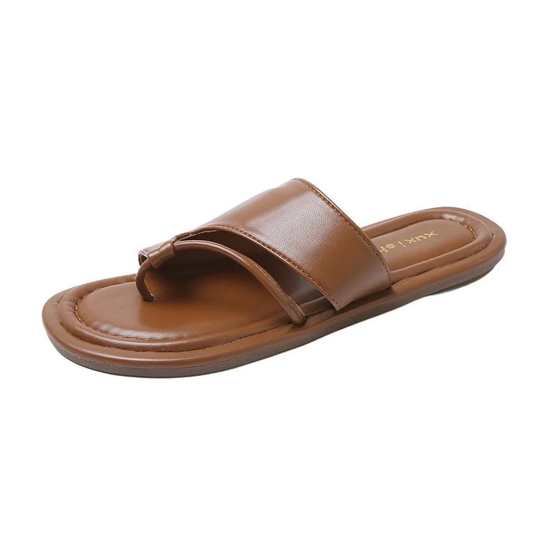 Summer Women Shoes Fashion Leather Slipper Casual Flip Flops Slides Girl Beach Shoes