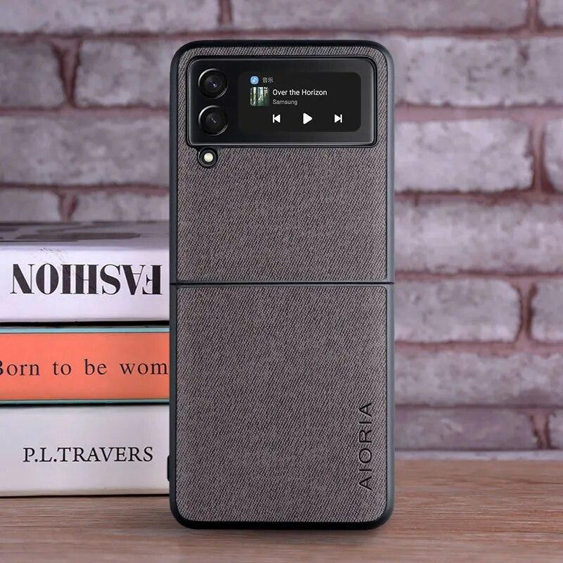 Case for Samsung Galaxy Z Flip 4 3 5G Flip3 Flip4 coque Luxury textile Leather cover funda for samsung galaxy z flip 4 case capa