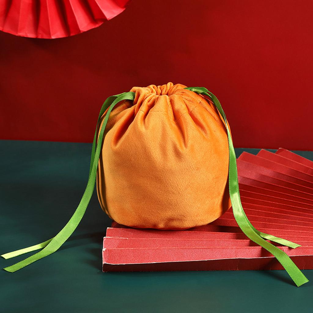 10 Pcs Pumpkin Gift Bags Little Hallowee Gift Bags With Drawstring Thanksgiving Pumpkin Candy Bags For Gift Goodies Candy Snacks