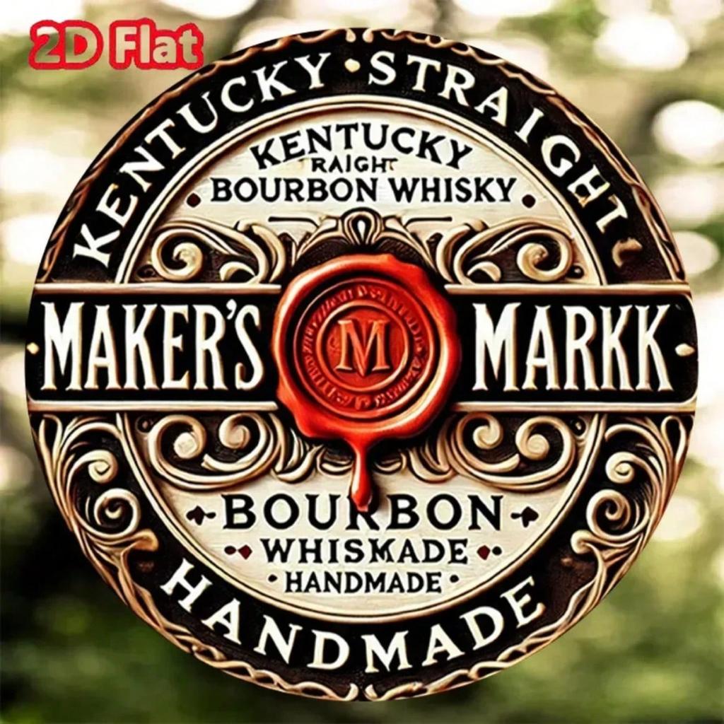 Vintage Whiskey Metal Wall Sign Rustic Home Bar Decor