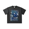 260 GSM Double Yarn 32 Count 100% Cotton Blue Lock V3 Print Unisex Heavy Cotton T Shirt