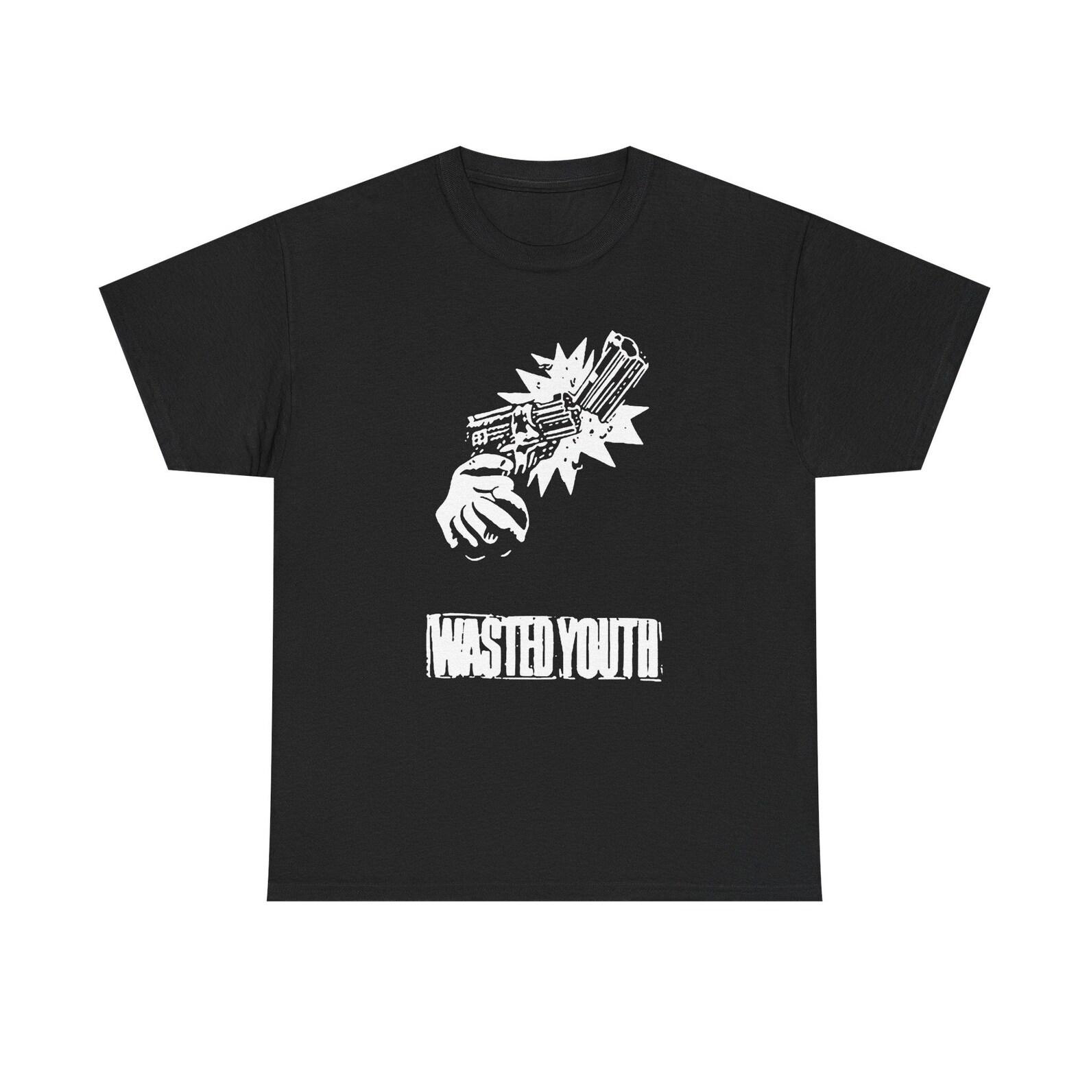Wasted Youth Hardcore Punk T shirt Vintage Skate Punk Graphic Tee Classic Hardcore Music Fan Shirt L