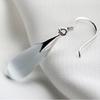 Synthetic Opal Drop Earrings Silver Plated Cat Eye Stone Dangle Earrings Elegant Crystal Jewelry for Women