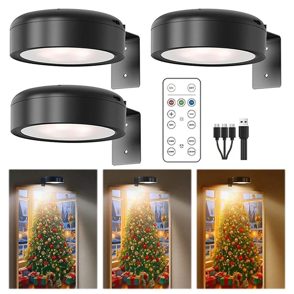 1/2/3Pcs No-Drill Magnetic LED Light Wall Mounted Art Display Light  Night Light