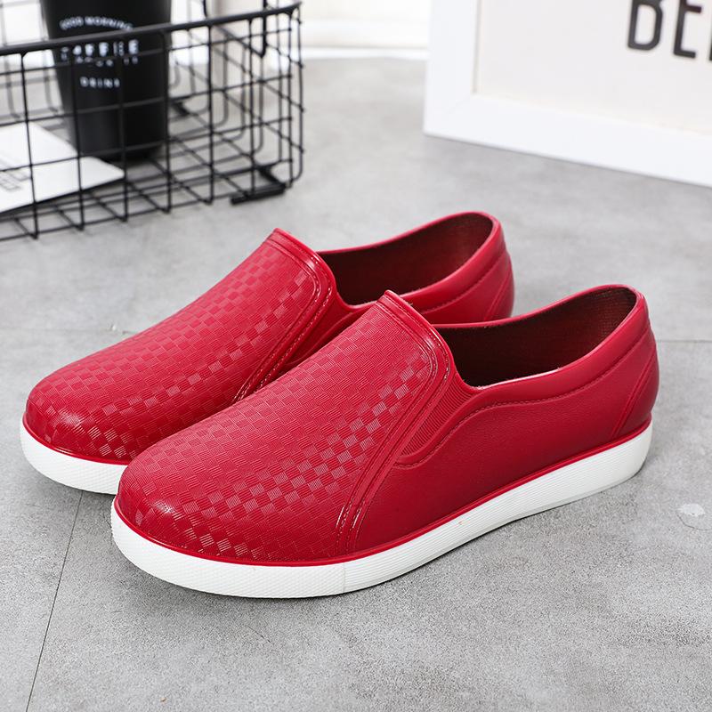 Rain shoes women's low-top non-slip water shoes fashion adult outdoor waterproof shoes kitchen shallow mouth work shoes fashion
