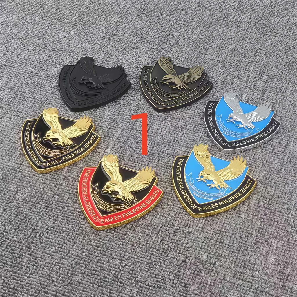 Car 3D Metal Fraternal Order of Philippine Eagles Logo Styling Decals Sticker Emblem Badge Animal Hawk Decoration Body Stickers