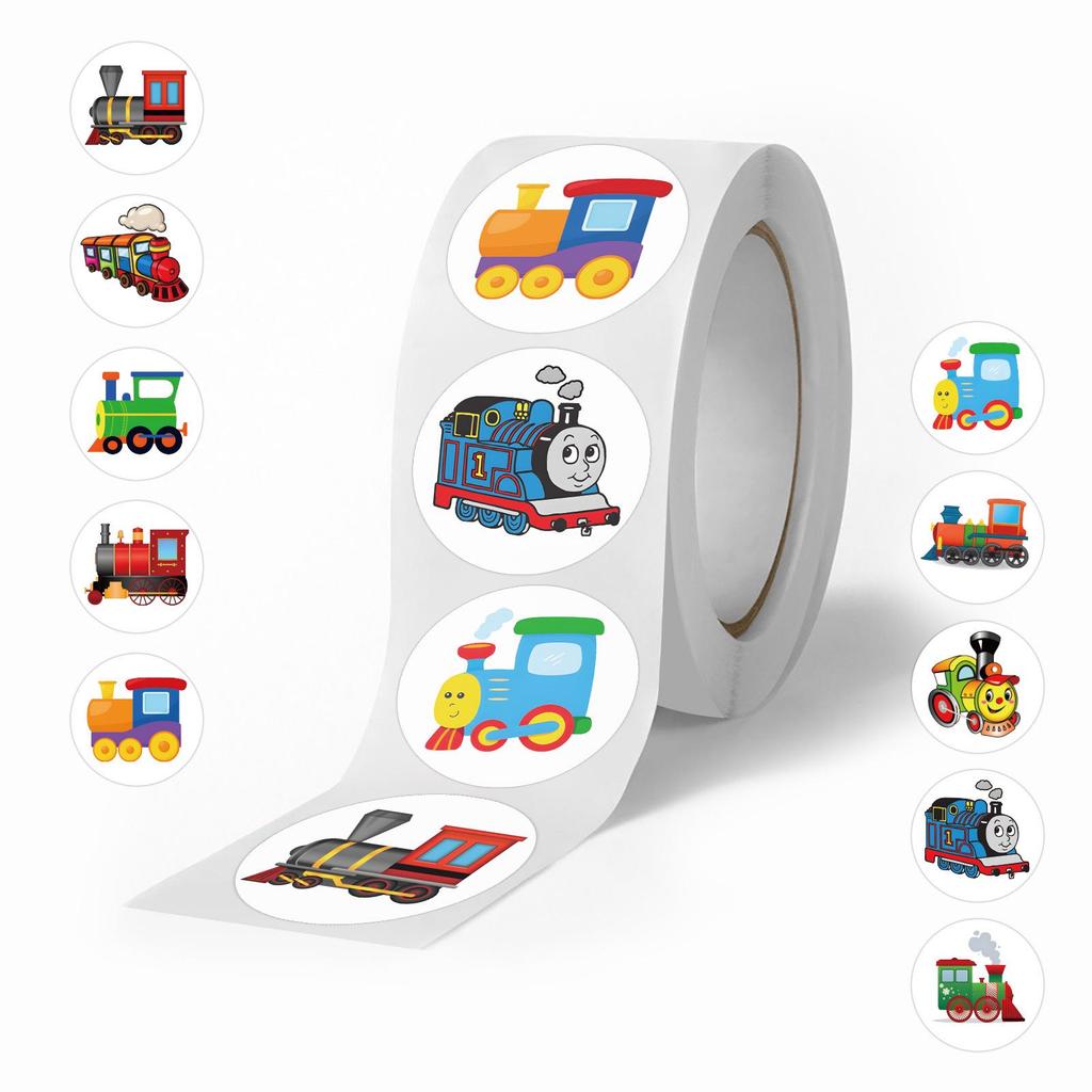 500 de Autocolante cu Trenulețe de Desene Animate pentru Caiete DIY, Rechizite și Artizanat pentru Copii