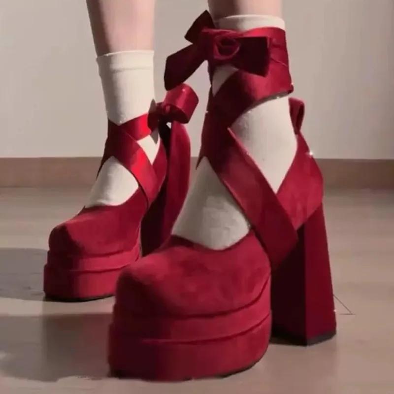 Fashion Women's Mary Janes Shoes 2025 New Lolita Shoes Designer Platform Shoes for Women Fashion High Heel Single Shoe Zapatos De Mujer