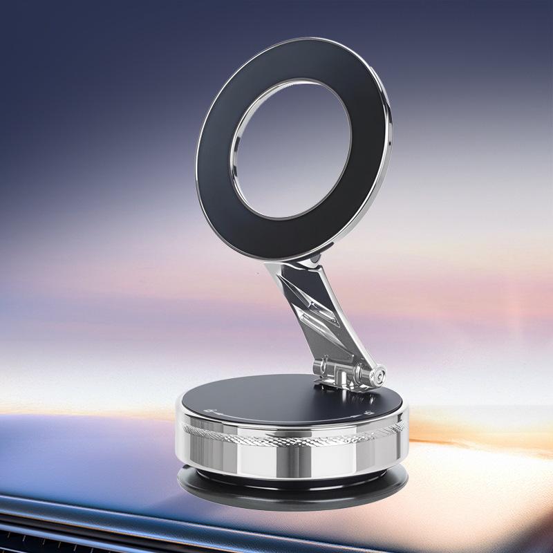 Zinc Alloy Folding Magnetic Car Phone Holder with Vacuum Suction