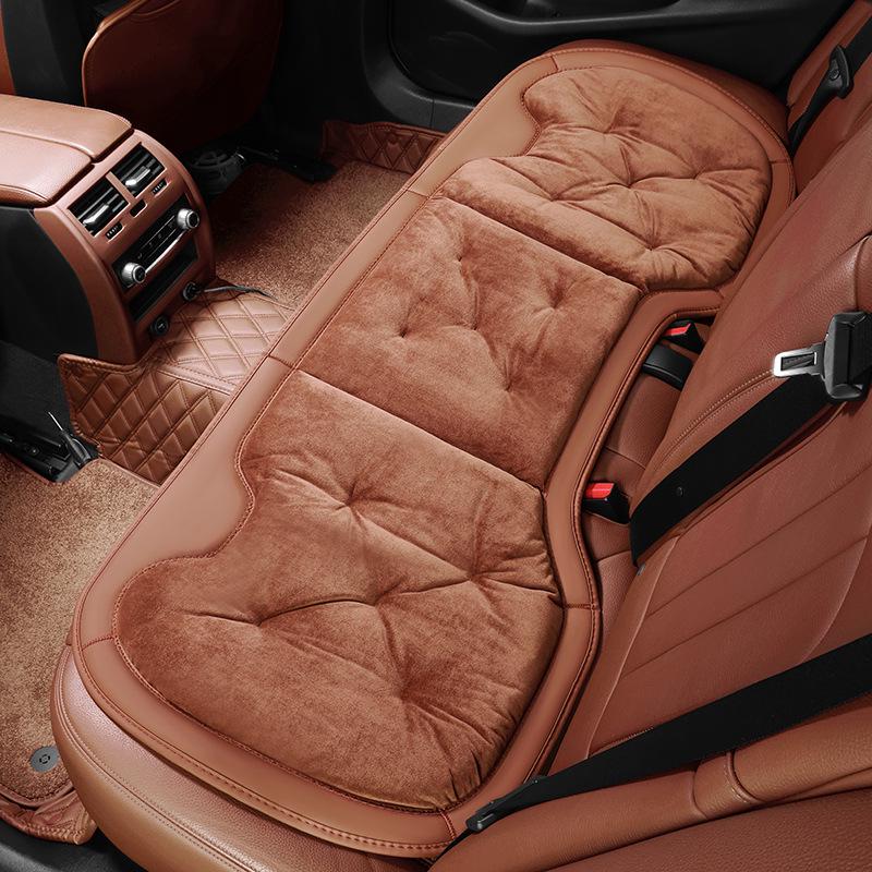Plush Car Seat Cushion with Backrest - Thickened for Autumn/Winter Warmth