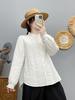2025 Autumn/Winter Elegant Stand Collar Lace Long Sleeve Cardigan Top for Women in Japanese Literary Style