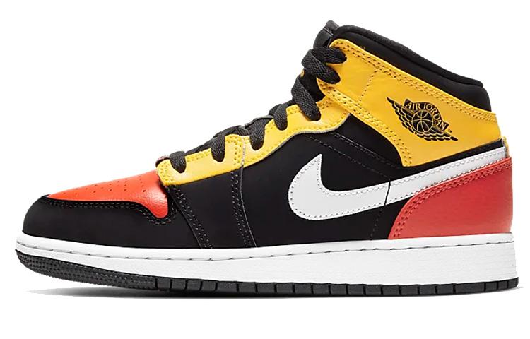 Jordan 1 Mid Черный Желтый Командный Оранжевый GS BQ6931-087 36