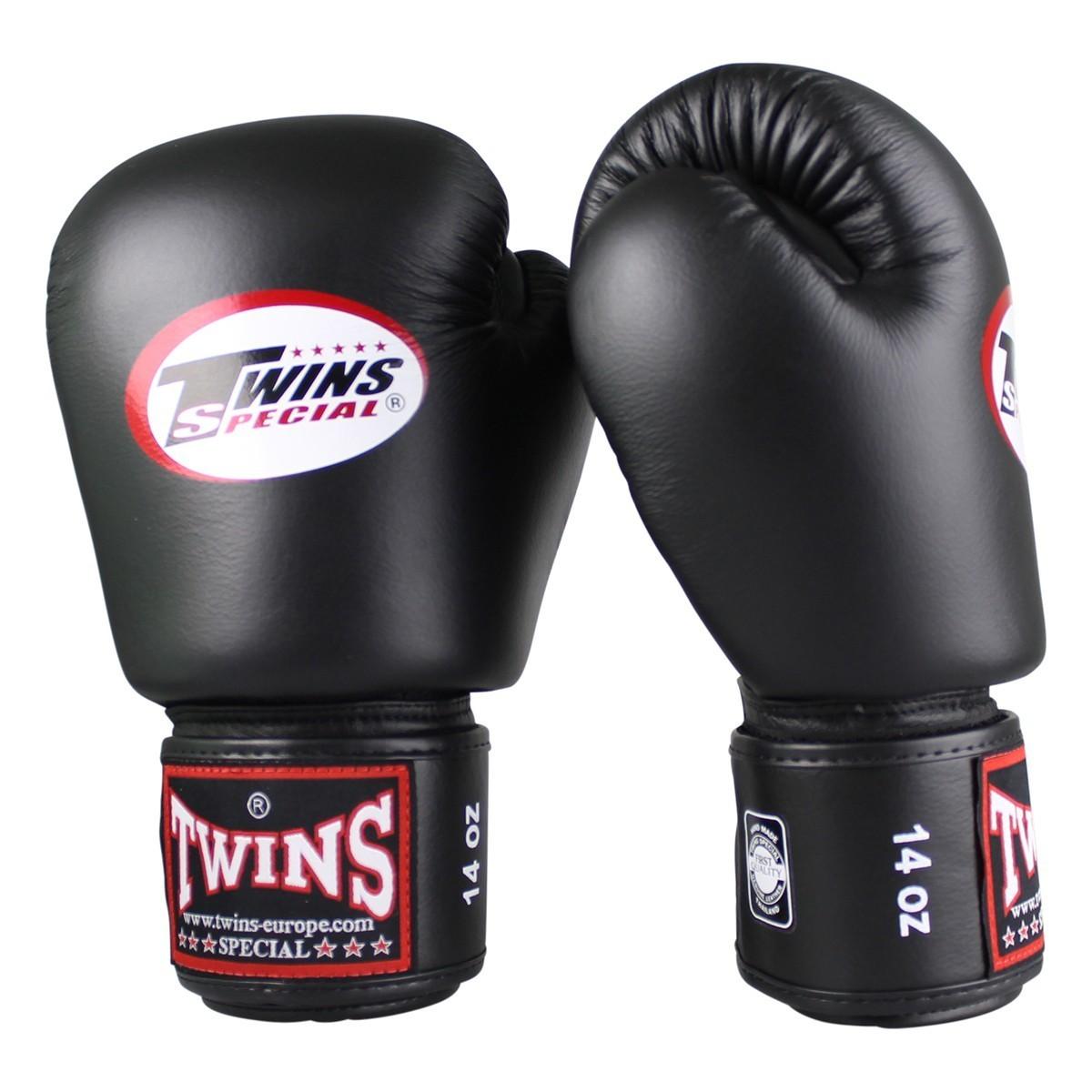 Twins Echtes Leder Boxhandschuhe BGVL-3 AIR Schwarz 12oz