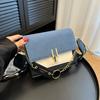 Bag women's bag matte contrasting color fashion PU shoulder bag retro small square bag messenger bag