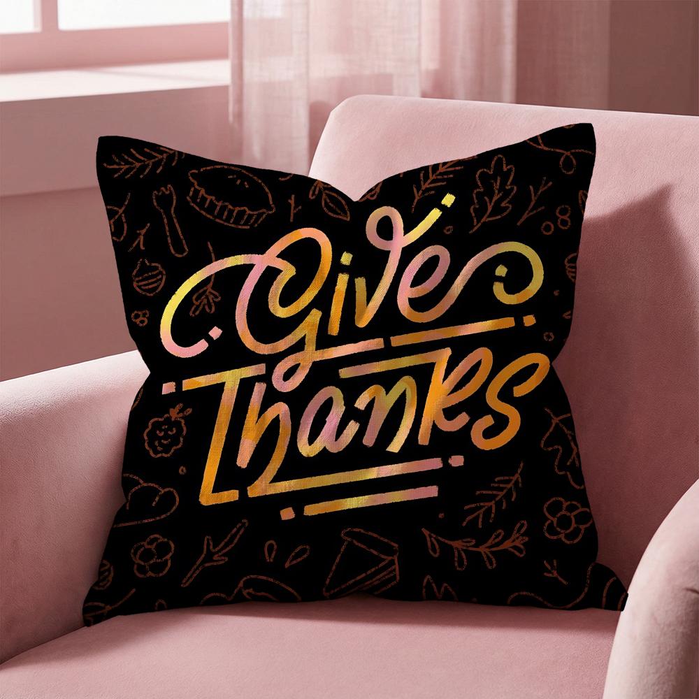 Holiday Thanksgiving Cushion Cover MultiScene Pillow Cover for Home Car Reversible Soft Durable for Daily Use