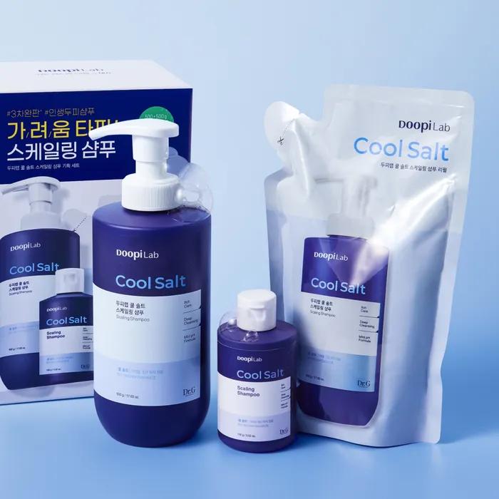 Scalp Lab Cool Salt Scaling Shampoo 500mL + Refill 500mL + 100mL Special Set