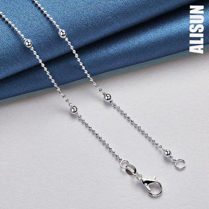 925 Sterling Silver 40-60cm Bead Necklace Fashionable Wedding Jewelry