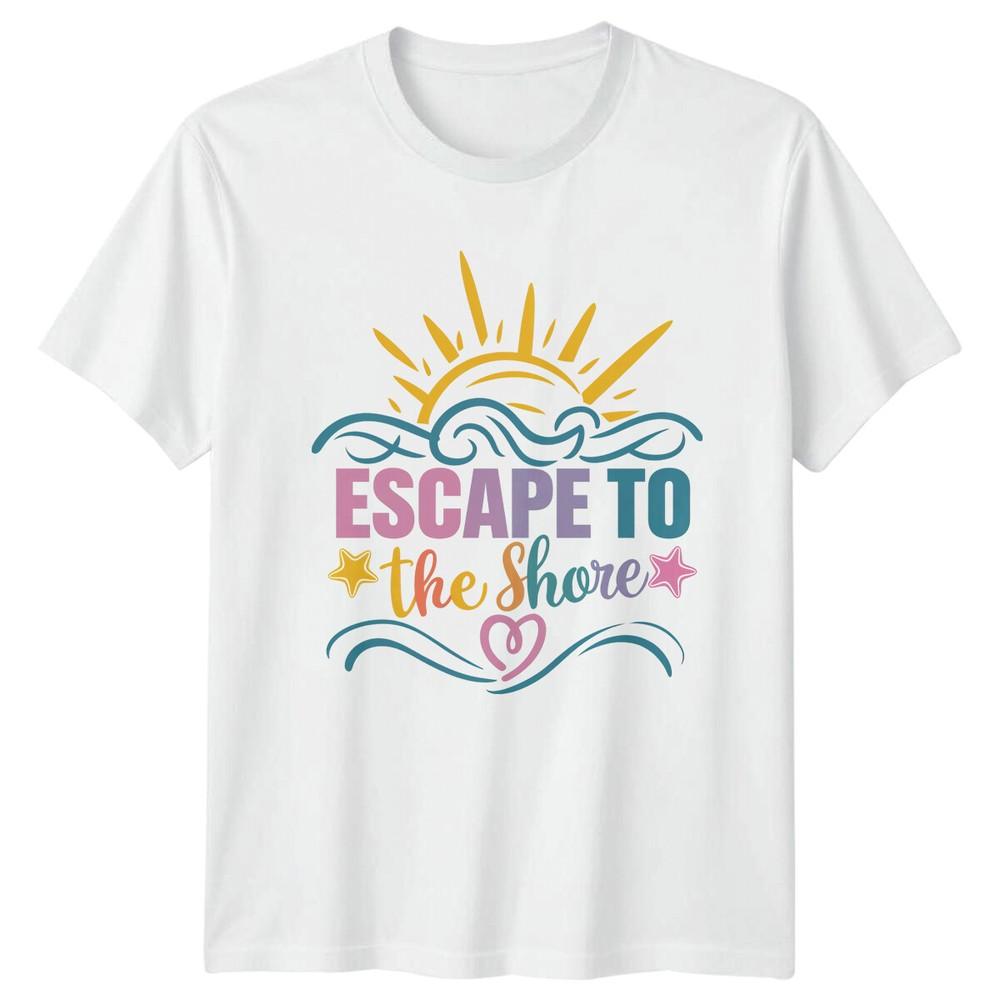 Escape To The Shore Beach Travel Unisexs TShirt Unisexs Tee Graphic Unisex Top S